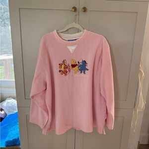 Vintage Pink Winnie the Pooh Sweatshirt Fleece